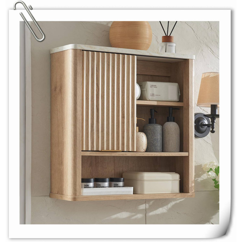 George Oliver Jamela Solid Wood Wall Bathroom Cabinet Finish Dark Grey